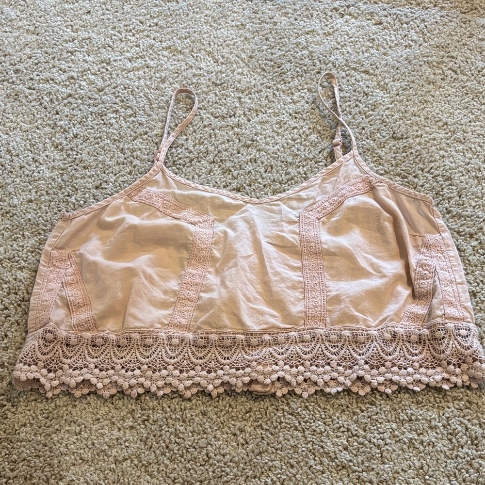Lace Trim Crop Top